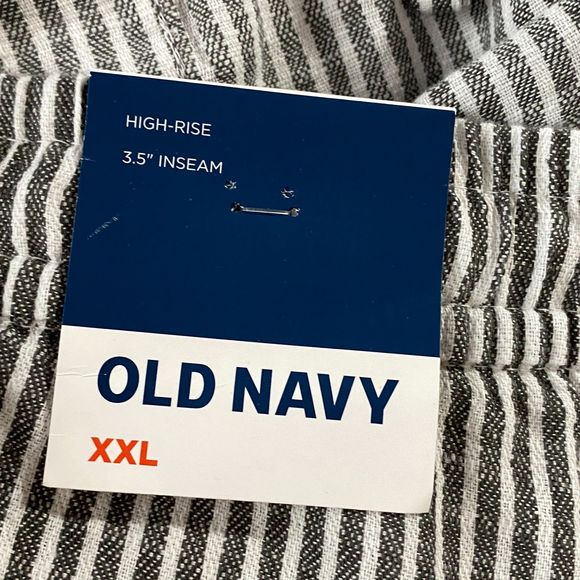 New Old Navy High-Waisted Railroad-Stripe Linen-Blend Shorts Women's Size XXL - Picture 4 of 8